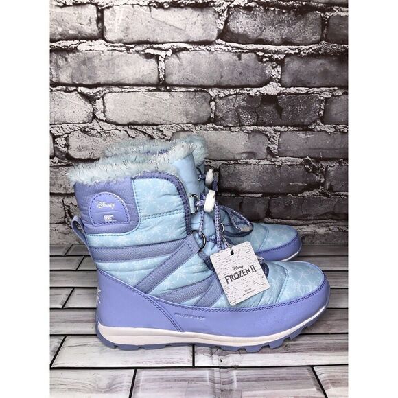 DISNEY X SOREL YOUTH WHITNEY FROZEN ELSA BOOTS FROSTED PURPLE SILVER Sz 5M US/37 - Picture 10 of 16